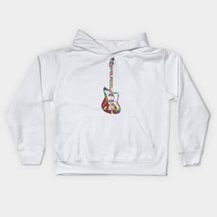 Offset Body Style Electric Guitar Colorful Texture Kids Hoodie